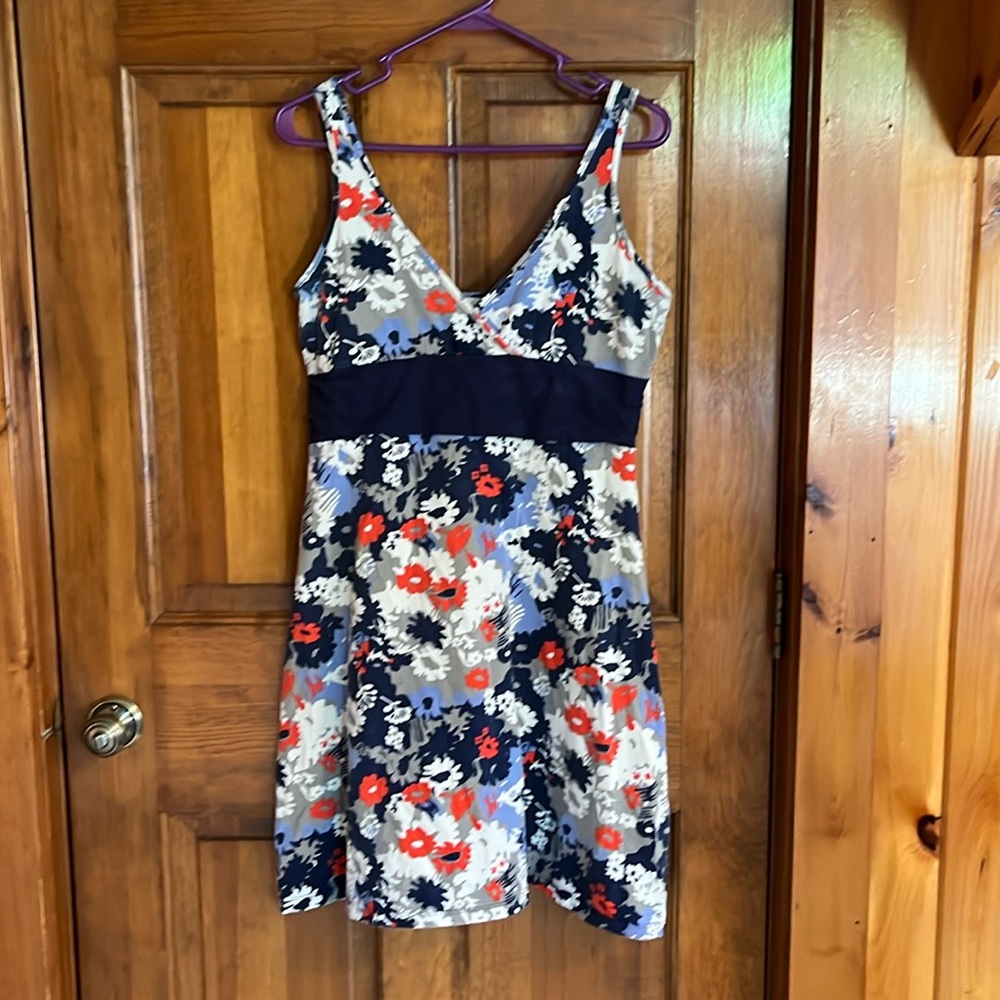 Patagonia Blue/Orange Margot Floral Dress Size Large